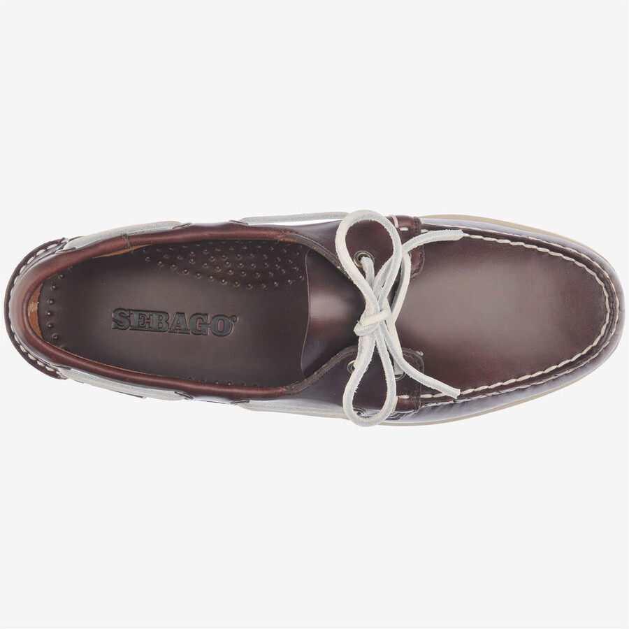 docksides portland waxed brown-white