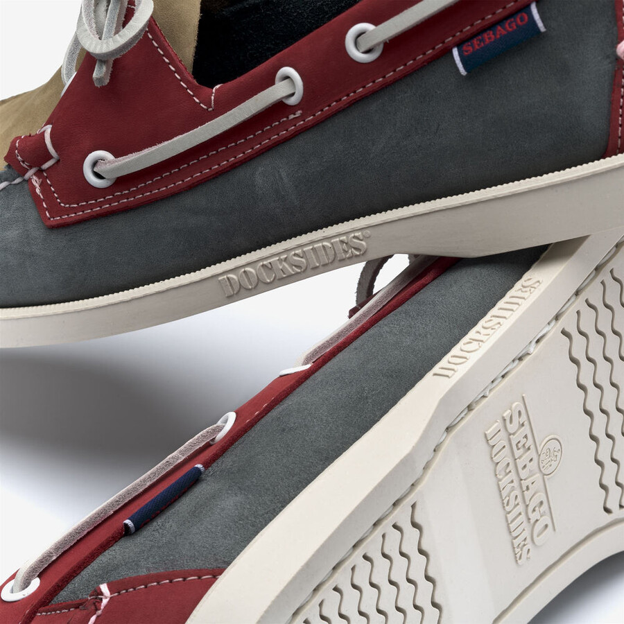 portland spinnaker nubuck lt grey-smoke-red